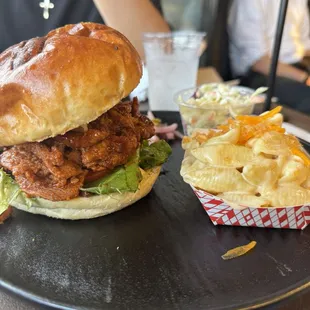 Gochujang Pork Sandwich and Mac and Cheese