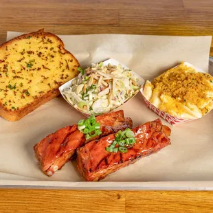 1 Meat Platter - Pork Ribs, Mac n Cheese, Coleslaw and Texas Toast