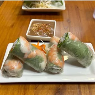 Summer Rolls &amp; Combination Pho with meat inside