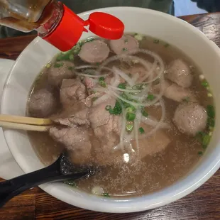 Steak N Meatballs Pho