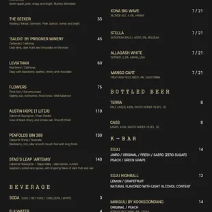 menu