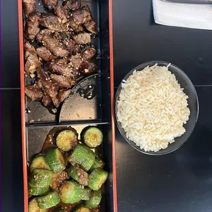 Black Pepper Beef with Spicy Cucumber Salad