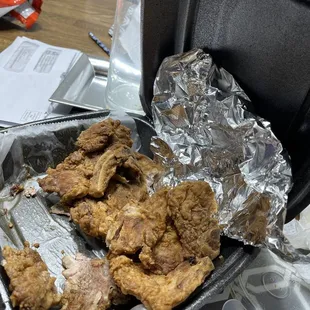 Pork chops 4 piece. Thin but tender no seasoning.