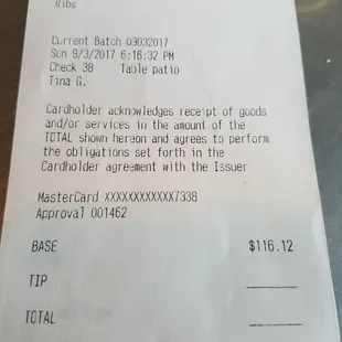 Full price 4 people l. Bad food.