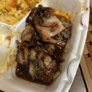 Thin tri tip, no flavor, hella bbq sauce