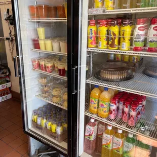 refrigerated drinks and juices