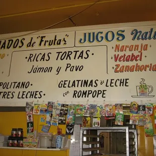 the menu of the restaurant