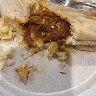Another angle of my pork tamale!