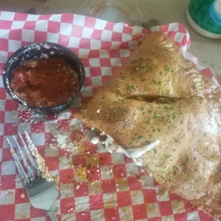 Calzone 5-Topping double pepperoni, double mushroom,  cream cheese and mozzarella