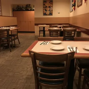 Warm and inviting dining room