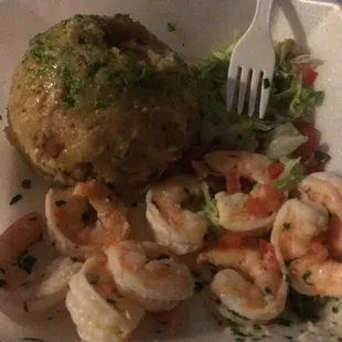 Garlic Shrimp Mofongo