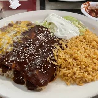 Mole Enchiladas Combo Platter