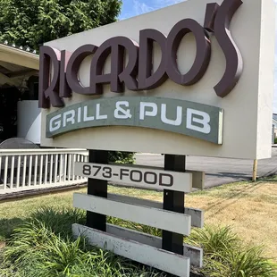 a sign for the restaurant