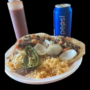 Carne asada tacos combo