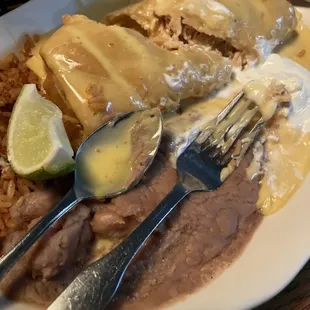 Canned beans, precooked rice that's heated up in a microwave, canned chicken, under seasoned, velveeta style queso that's extremely soupy.