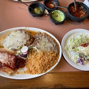 3 Items Combo Plate Entree plus salsa heaven