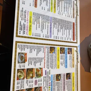 a menu for a mexican restaurant