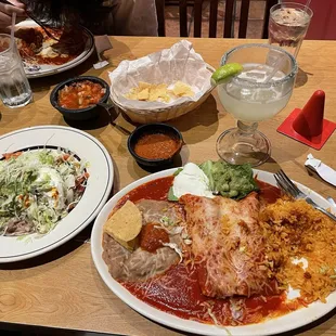 2 Item Combo Dish - Daily Special The Ricabueno Burrito Enchiladas Rojas (Red)