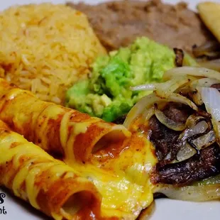 a plate of mexican food