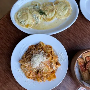 TORTELLONI DI RICOTTA and PAPPARDELLE FIORENTINA