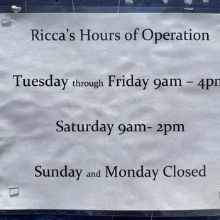 Business Hours June 22, 2022