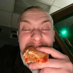 Devouring a stuffed pepper