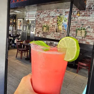 Watermelon, strawberry, and mint refreshers