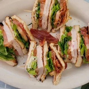a plate of sandwiches