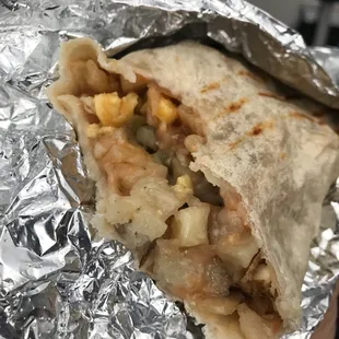 This is the country burrito with sausage and mild green chili. Delicious