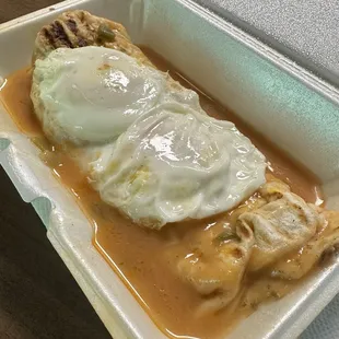 Badger burrito with sausage and medium spice green chili that was spicy AF