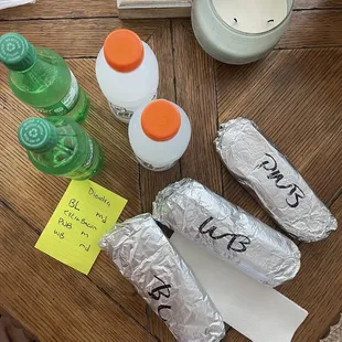the contents of a burrito