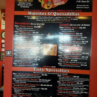 The menu has a wide variety of choices and inexpensive.