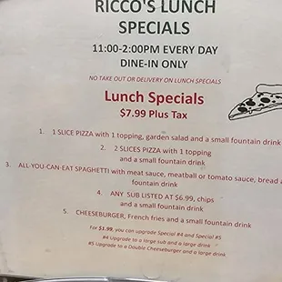 lunch specials