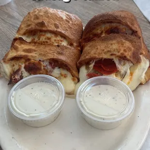 Pepperoni and sausage calzone