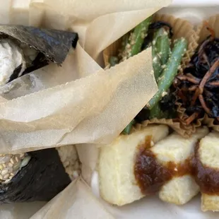 a close up of a plate of food