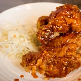 Spicy Fried Chicken and Coleslaw