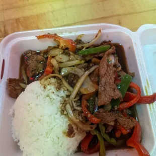 Mongolian Beef Made by Asian lady I think.. meh :(