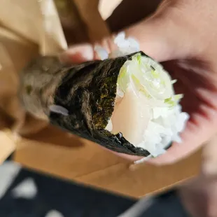 Hand Roll with Yellowtail and Green Onion
