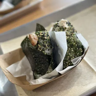 Chicken Teriyaki Onigiri and Tuna Mayo Onigiri