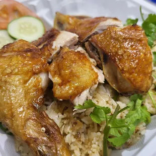 Deep Fried Chicken with Vietnamese style fried rice.