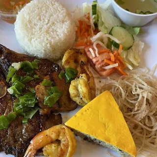 Grill Pork Chop Combo Over Rice