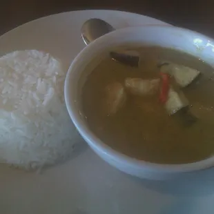 Green Curry w/ Shrimp &amp; Steamed Rice