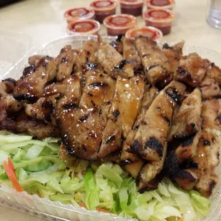 Jumbo jumbo chicken teriyaki.