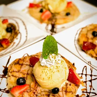a variety of desserts