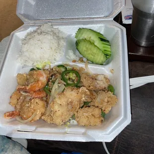 Salt and pepper seafood