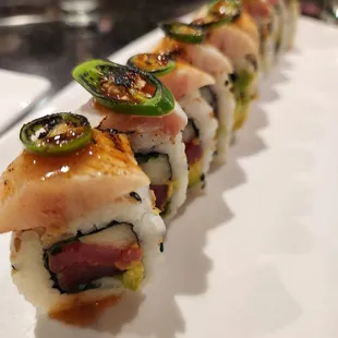 Treasure roll with seared yellow tail
