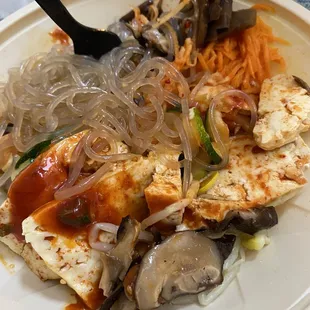 Tofu noodle bowl