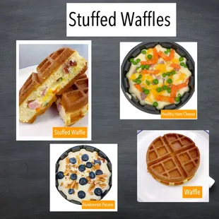 a waffle, a waffle, and a waffle