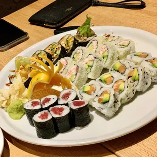 a plate of sushi