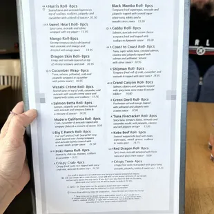 menu